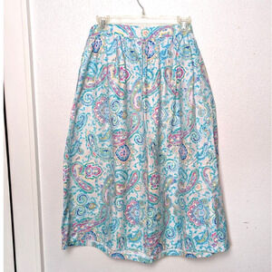 Vintage 60's Worthington Trippy Paisley Vibrant Midi Skirt Sz M